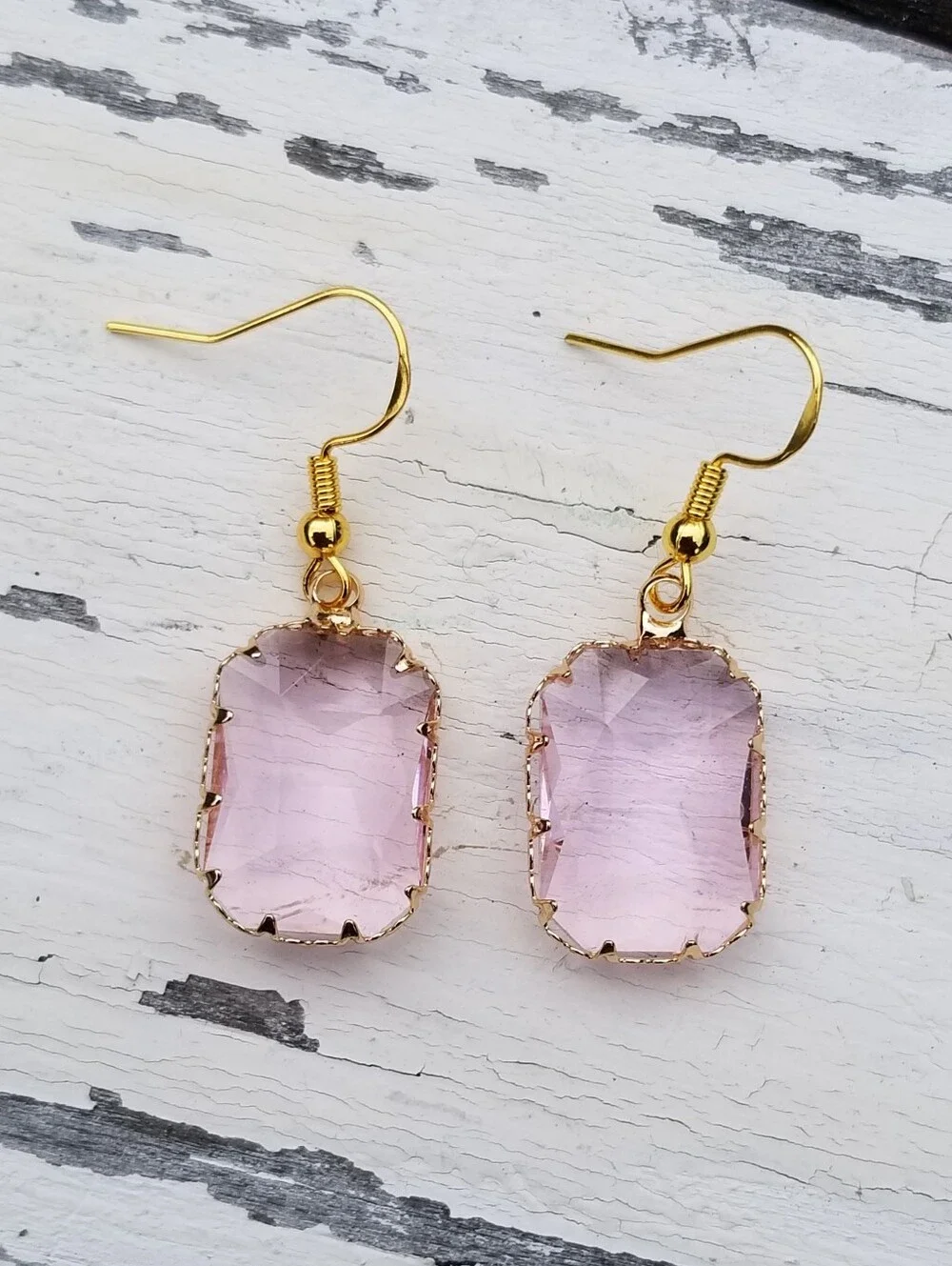 14k Gold Pink Tourmaline Dangle Earrings, Pink Tourmaline Jewelry, Pink Stones